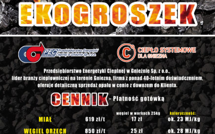 PEC - sprzedaż opału ceny 2019